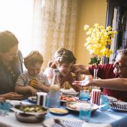 family at dinner table
